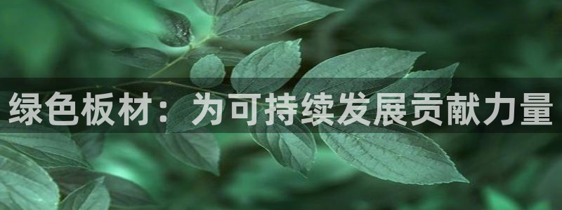 意昂5(KGAME)注册登陆：绿色板材：为可持续发展贡献力量